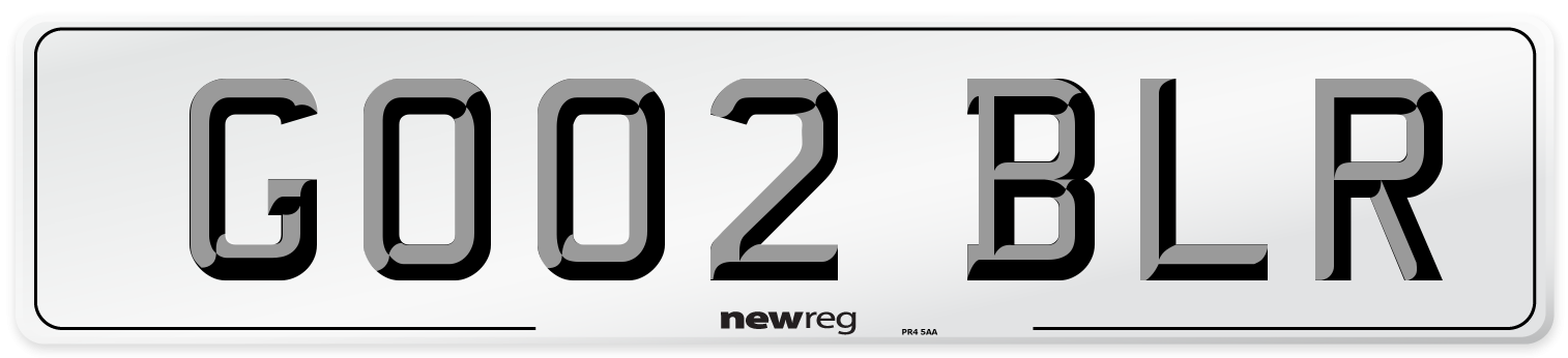 GO02 BLR Number Plate from New Reg